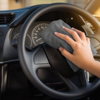 Set 4 lavete de curatare auto, din microfibra, multicolor, 40 x 30 cm, Goodyear, GY904005